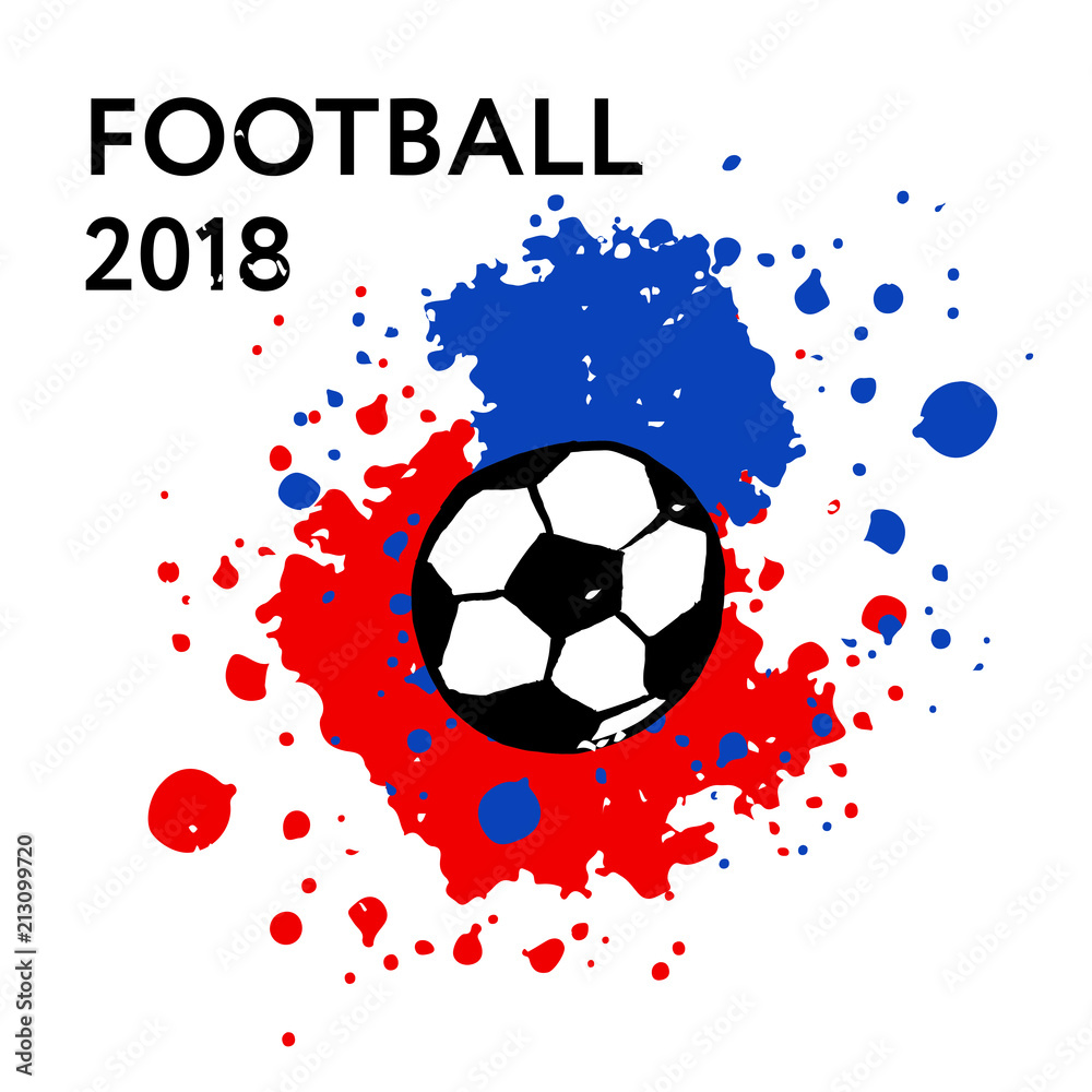 Football Flag Vector ball Brush illustration Sport