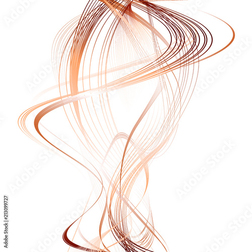 Abstract Structural Curved Background. Copper Lines and Ginger Waves. 