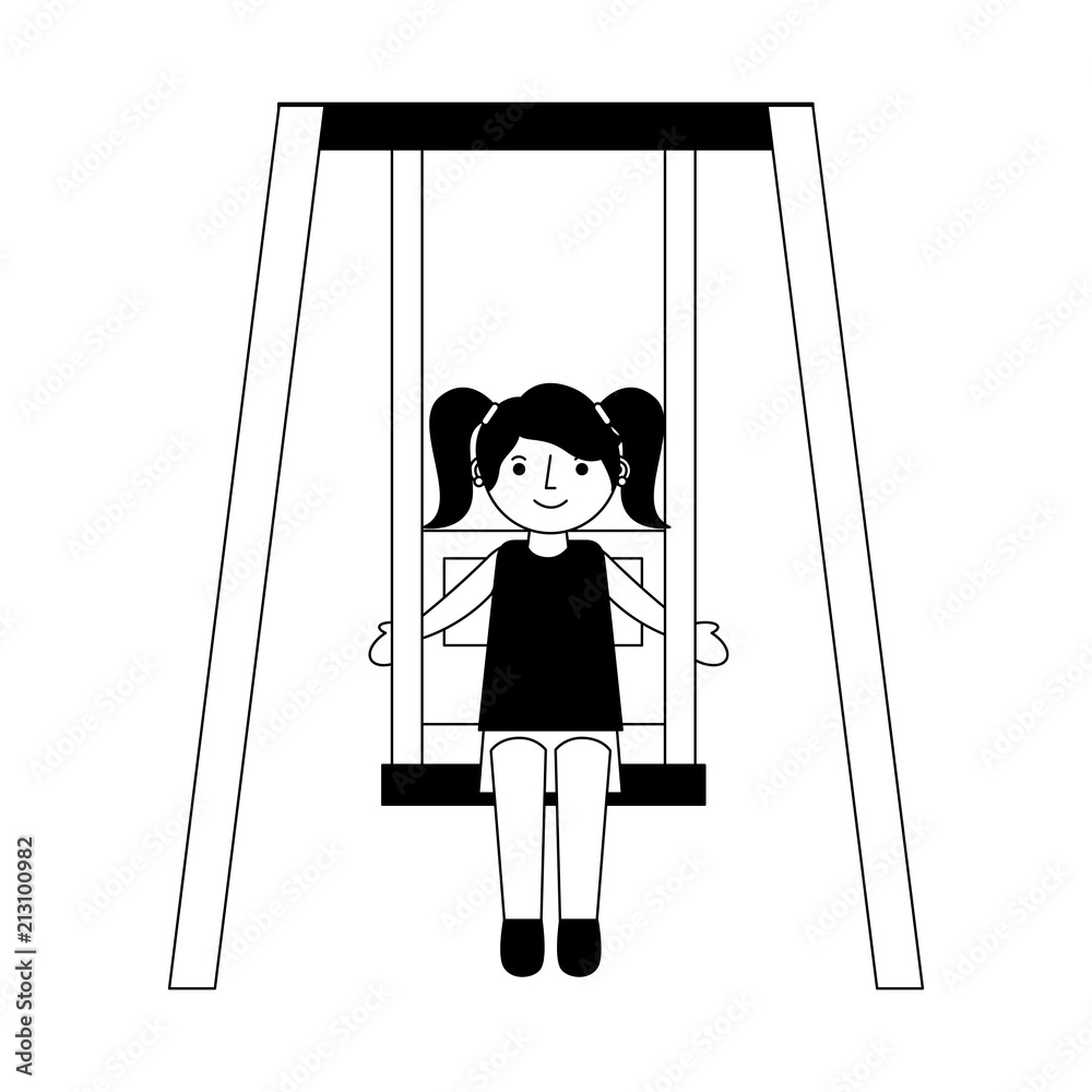 little girl in the swing