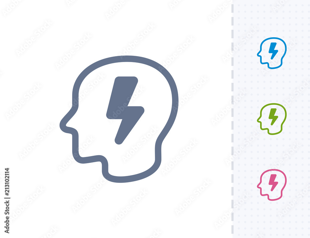 Head & Lightning Bolt - Vibrant Stencyl Icons . A professional, pixel-aligned icon. Head & Lightning Bolt - Vibrant Stencyl Icons . A professional, pixel-aligned icon.