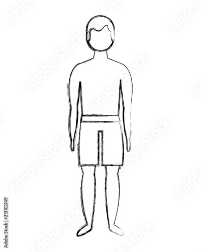 male figure character in short swimsuit
