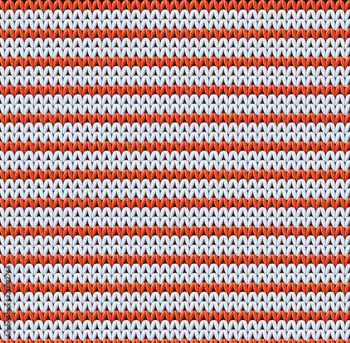 Detailed knitted striped red-and-white pattern