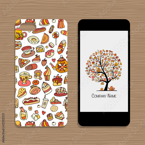 Mobile phone cover, design idea for sweets shop company