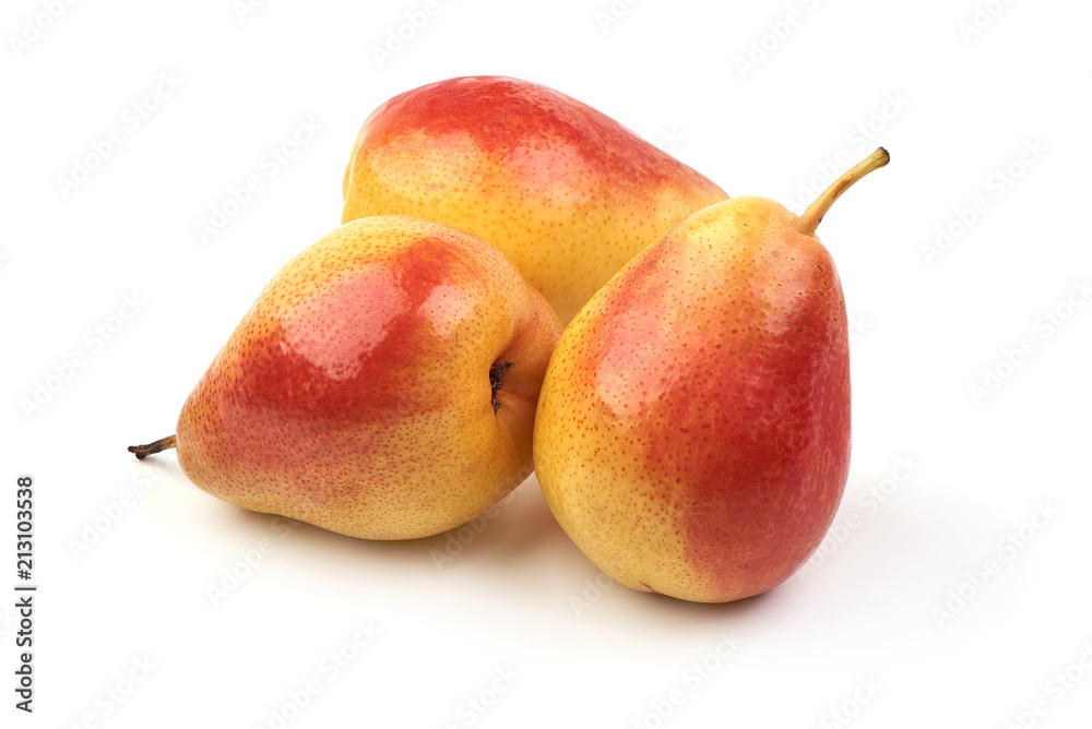 Ripe pears, isolated on white background. Close-up. Ripe pears, isolated on white background. Close-up.