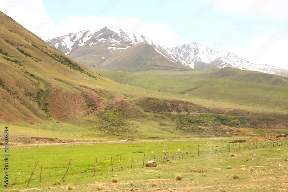 The route of  beautiful scenic from Bishkek  to Naryn city of Kyrgyzstan