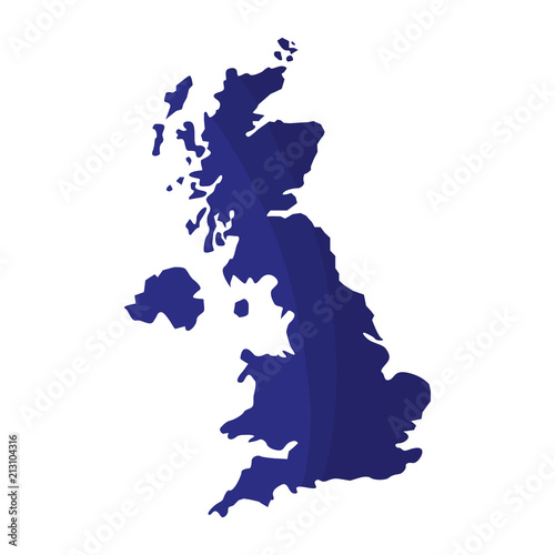 blue united kingdom map geography location