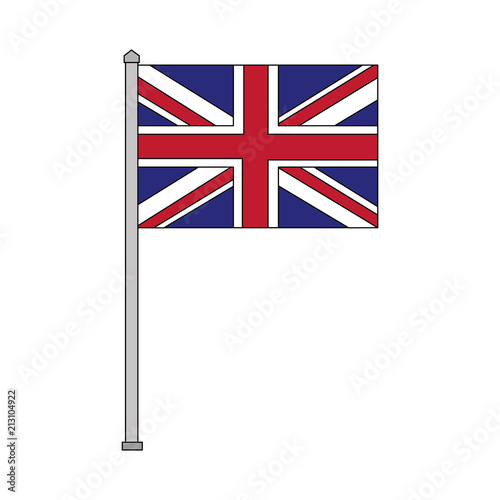 united kingdom flag in pole national symbol
