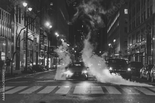 New York Taxi Street at Night © Ian Schofield