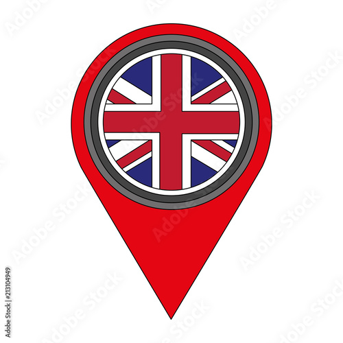 Free Download united kingdom flag in pointer map location - GFXLoad