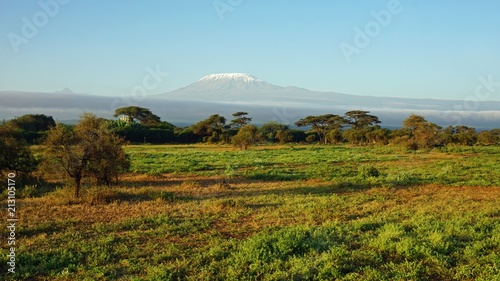 Kilimanjaro boven Keniaans landschap