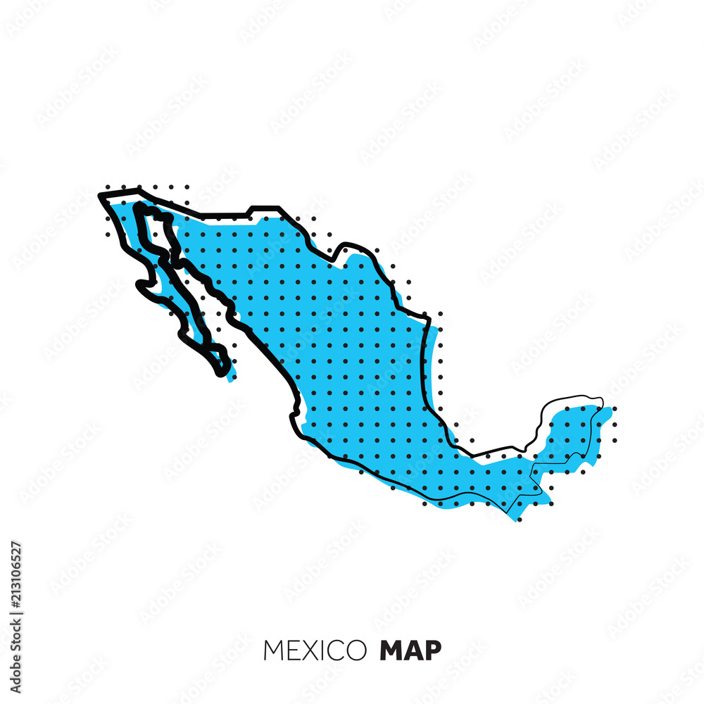 Obraz premium Mexico vector country map. Map outline with dots.