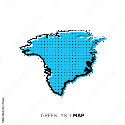Greenland vector country map. Map outline with dots.