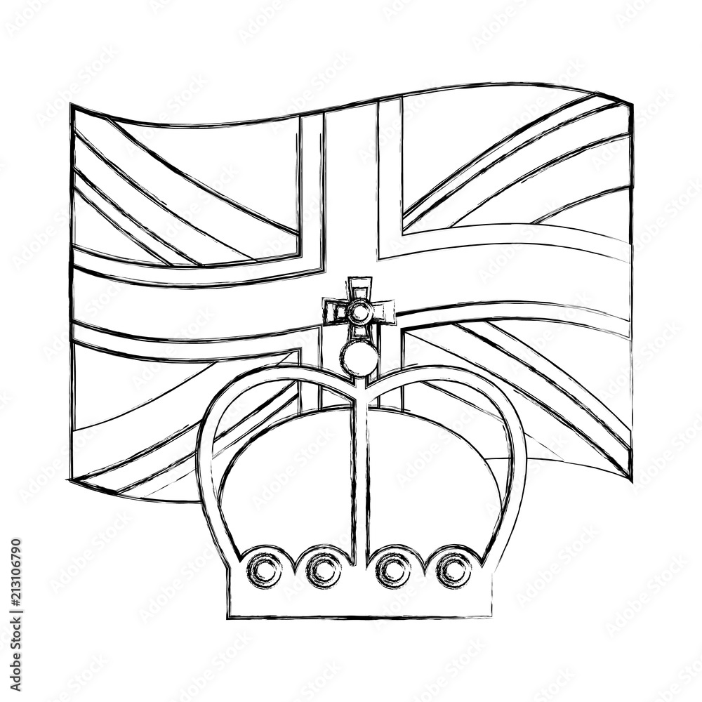 flag of great britain with king crown icon flag of great britain with king crown icon