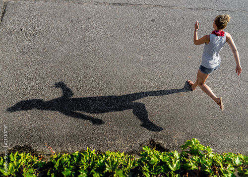 Girl Running Shadow