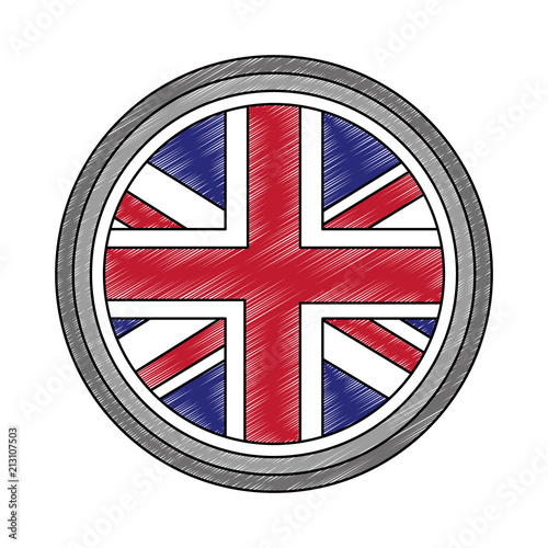 emblem seal of flag great britain isolated icon
