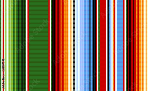Blanket stripes seamless vector pattern. Background for Cinco de Mayo party decor or ethnic mexican fabric pattern with colorful stripes. Serape gesign