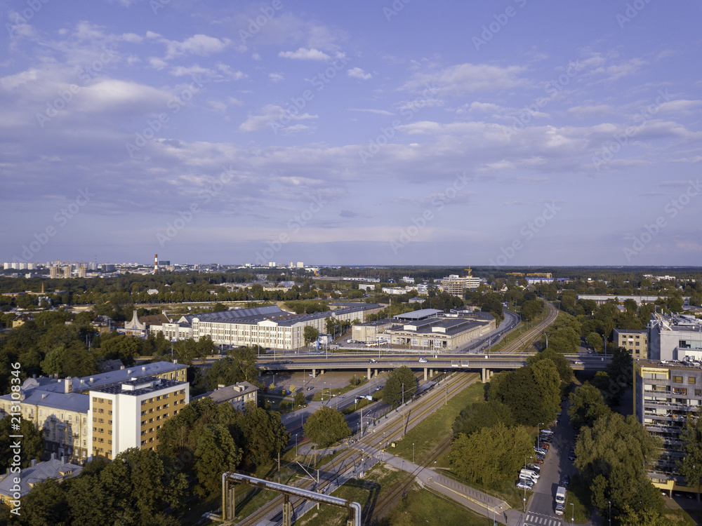 Aerial view of City Tallinn, Estonia district