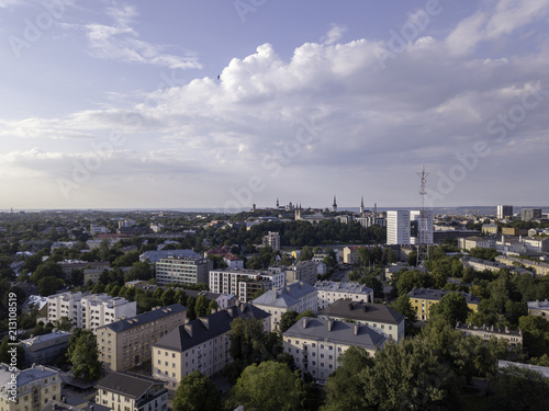 Aerial view of City Tallinn, Estonia district