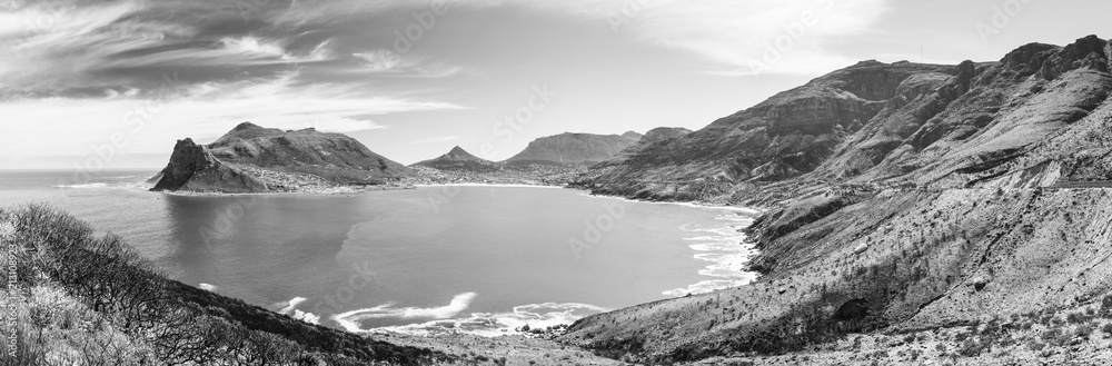 Fototapeta premium Hout Bay Panorama Czarno-biała