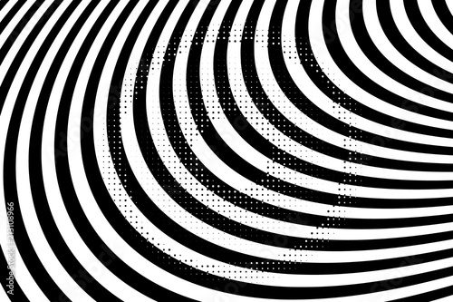 BW Halftone Circle Background