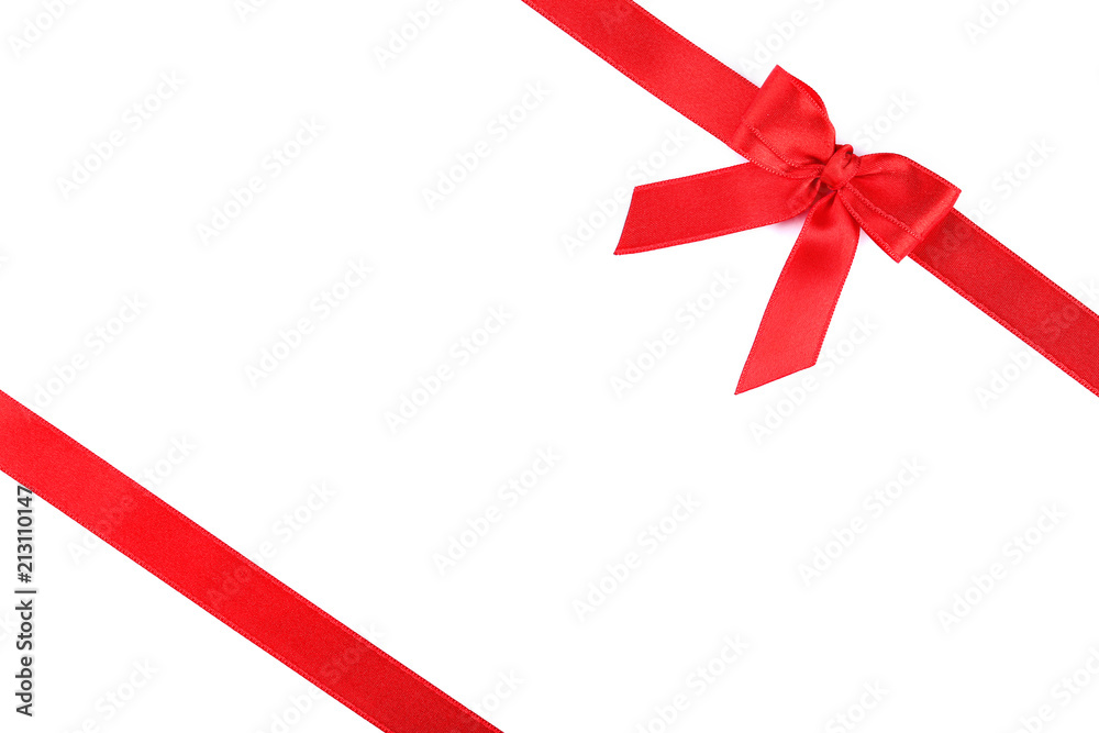 Red bow with ribbon isolated on white background Red bow with ribbon isolated on white background