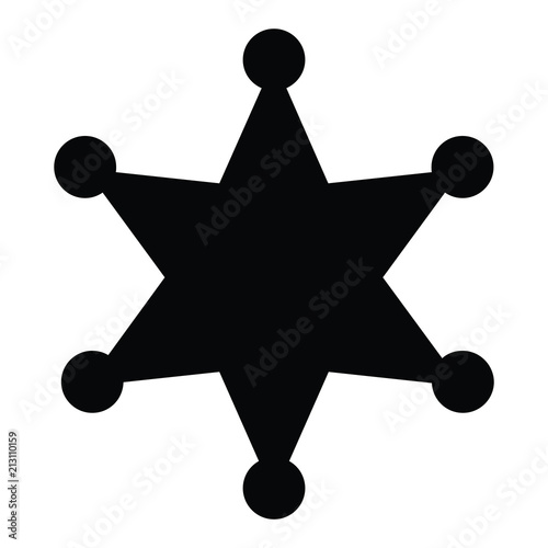 A black and white silhouette of a sheriff's badge