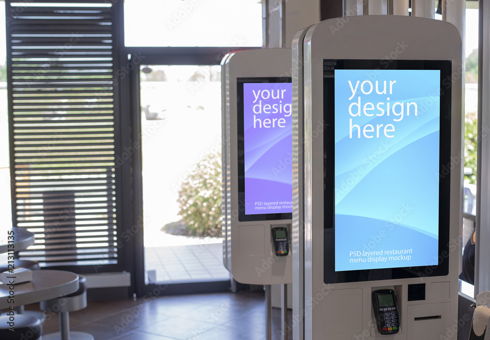 Touch Screen Restaurant Menu Display Mockup Stock Template Adobe Stock