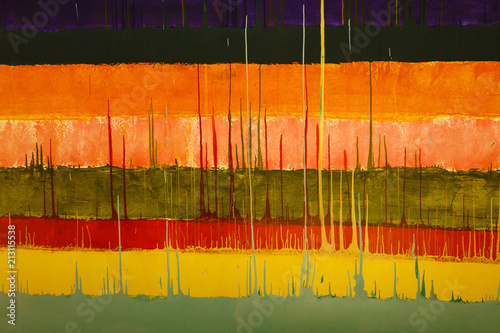 Multi-colored curved deformed wall from wood background photo