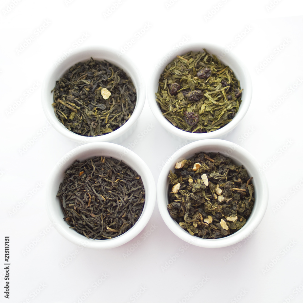 Tea collection isolated on white Tea collection isolated on white