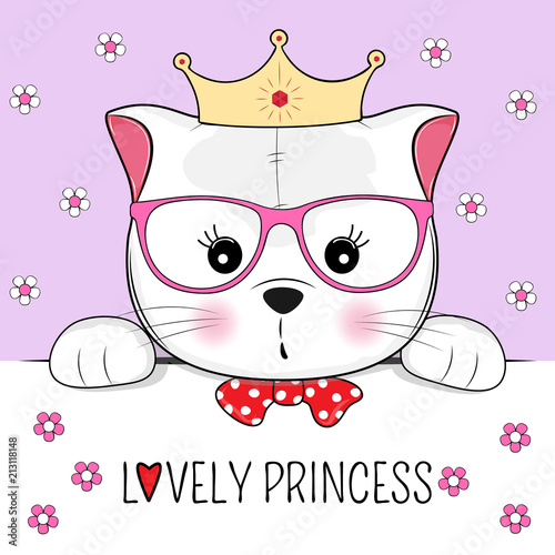 Drawing of a lovely princess cat.