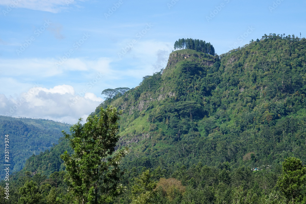 Mountain landscape in central part of Sri Lanka
