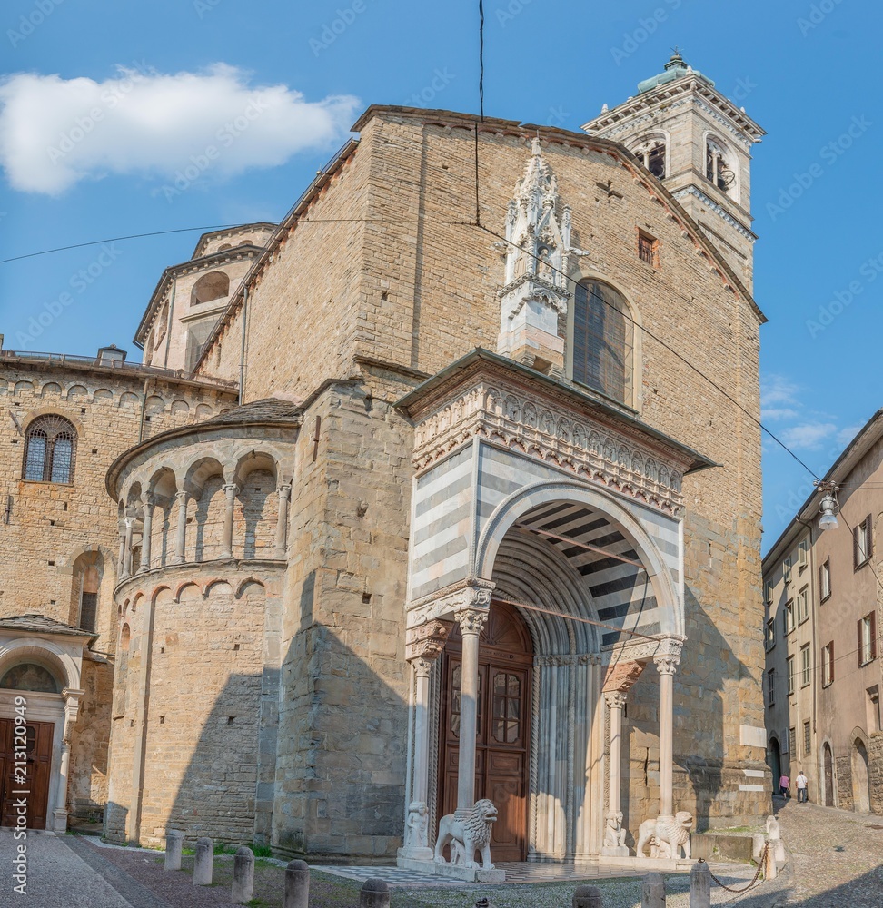entrance to the Basilica of Santa Maria Maggiore in Bergamo