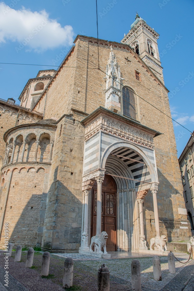 entrance to the Basilica of Santa Maria Maggiore in Bergamo