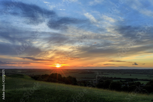 Sunrise over field