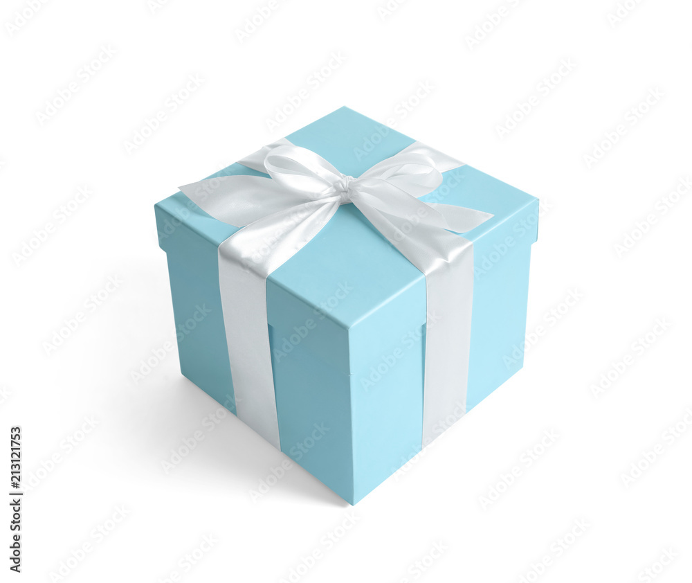 Fototapeta premium Gift box with ribbon on white background