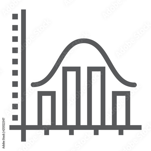 Average line icon, data and analytics, graph sign, vector graphics, a linear pattern on a white background, eps 10.