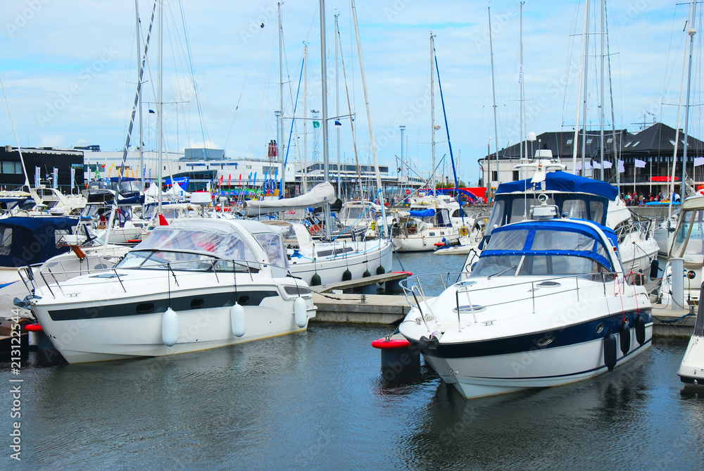 Boats and yachts in the harbor