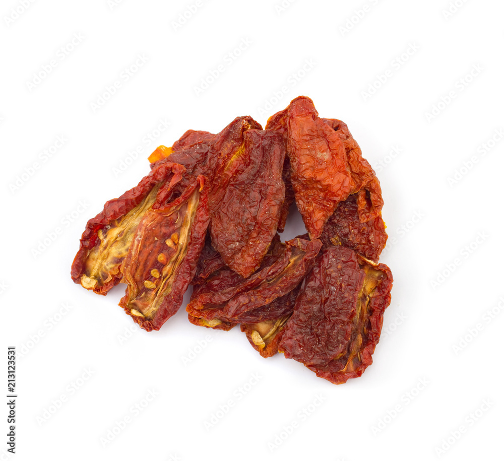 Dried tomatoes isolated on white Dried tomatoes isolated on white