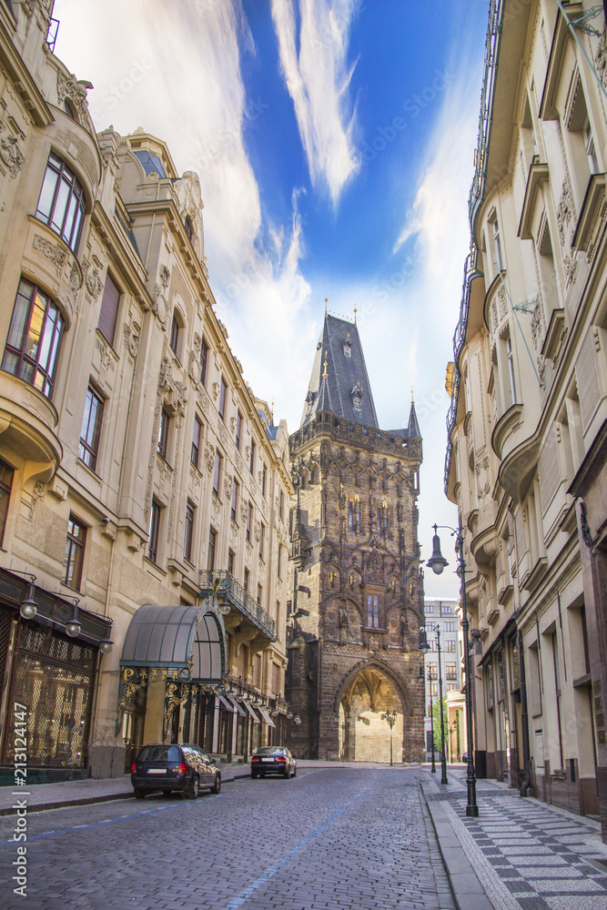 Obraz premium Powder tower in the center of Prague, Czech Republic
