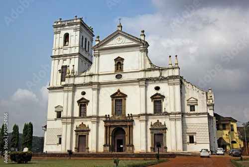 Facade of historic Se Cathedral, St Catherine’s Cathedral, in Old Goa, India. Built by the Portuguese in 16th Century, is the largest church in Asia. © JoseMathew