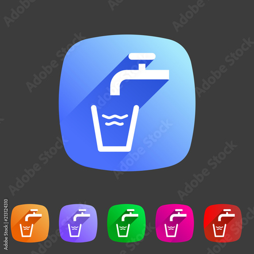 Drinking water point tap icon flat web sign symbol logo label
