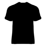A black and white silhouette of a tshirt