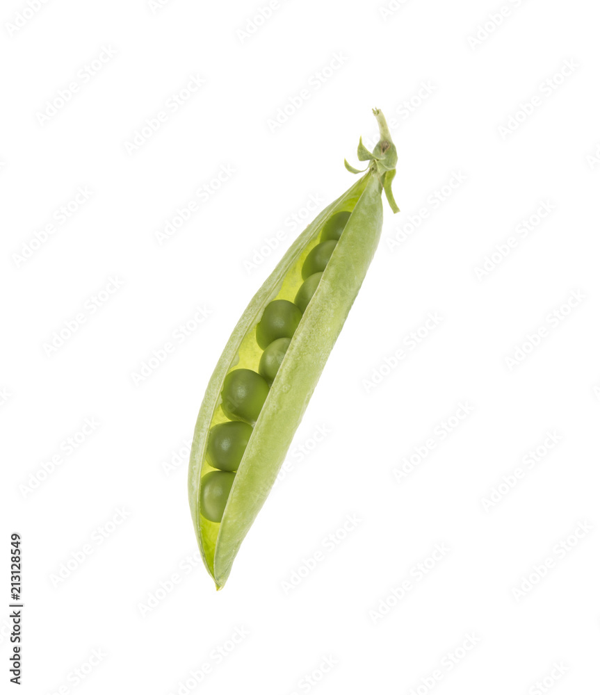 pea pod on isolated white background pea pod on isolated white background