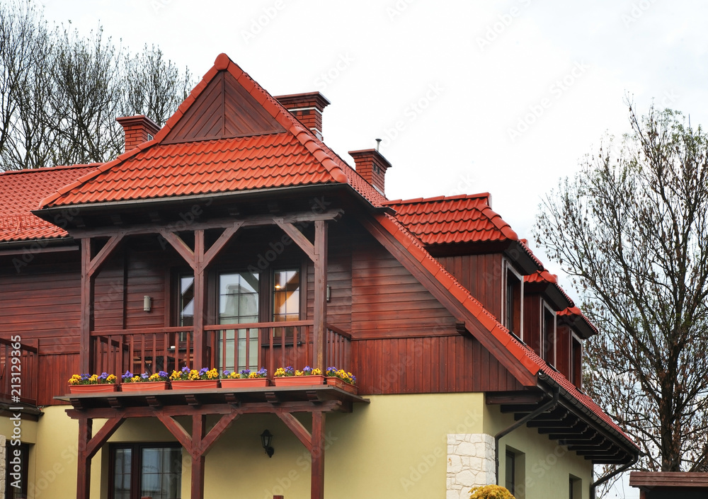 Fragment of modern house in Kazimierz Dolny. Poland Fragment of modern house in Kazimierz Dolny. Poland