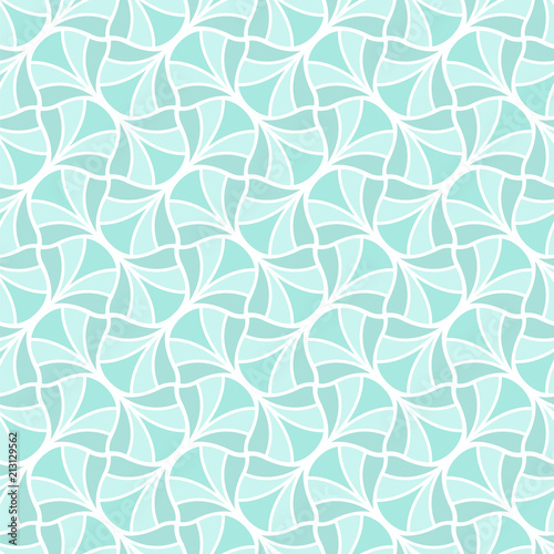 Vector Blue Art Deco Style Seamless Pattern. Abstract Ornament Background.