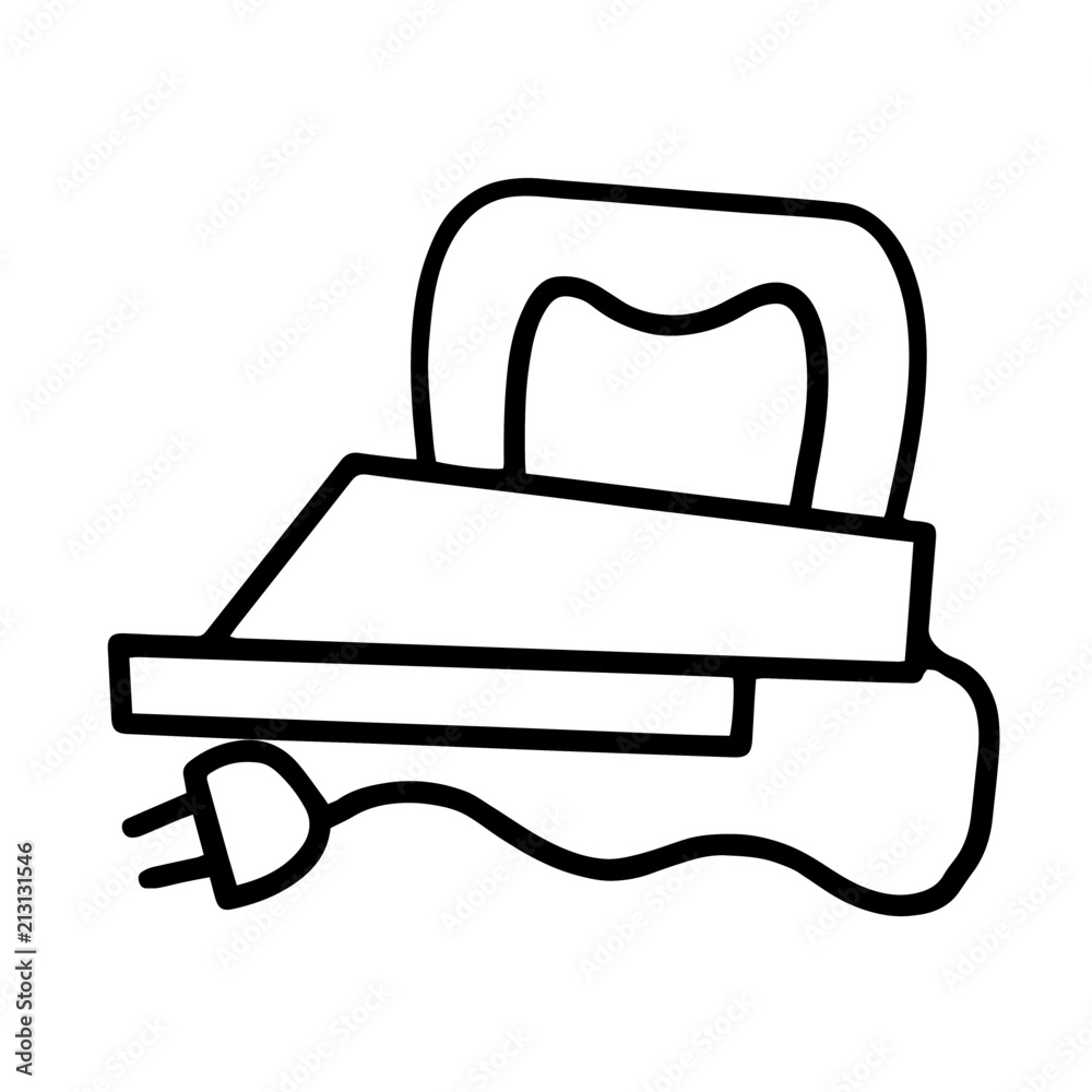 Iron cartoon illustration isolated on white background for children color book Iron cartoon illustration isolated on white background for children color book