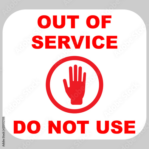 Stop sign with hand in red circle with text