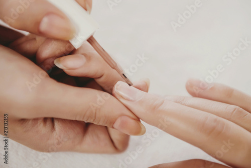 Draw Beautiful Nails with Beige Nail Polish.
