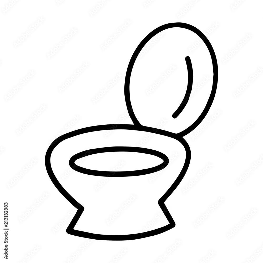 Toilet bowl cartoon illustration isolated on white background for children  color book Stock Vector | Adobe Stock