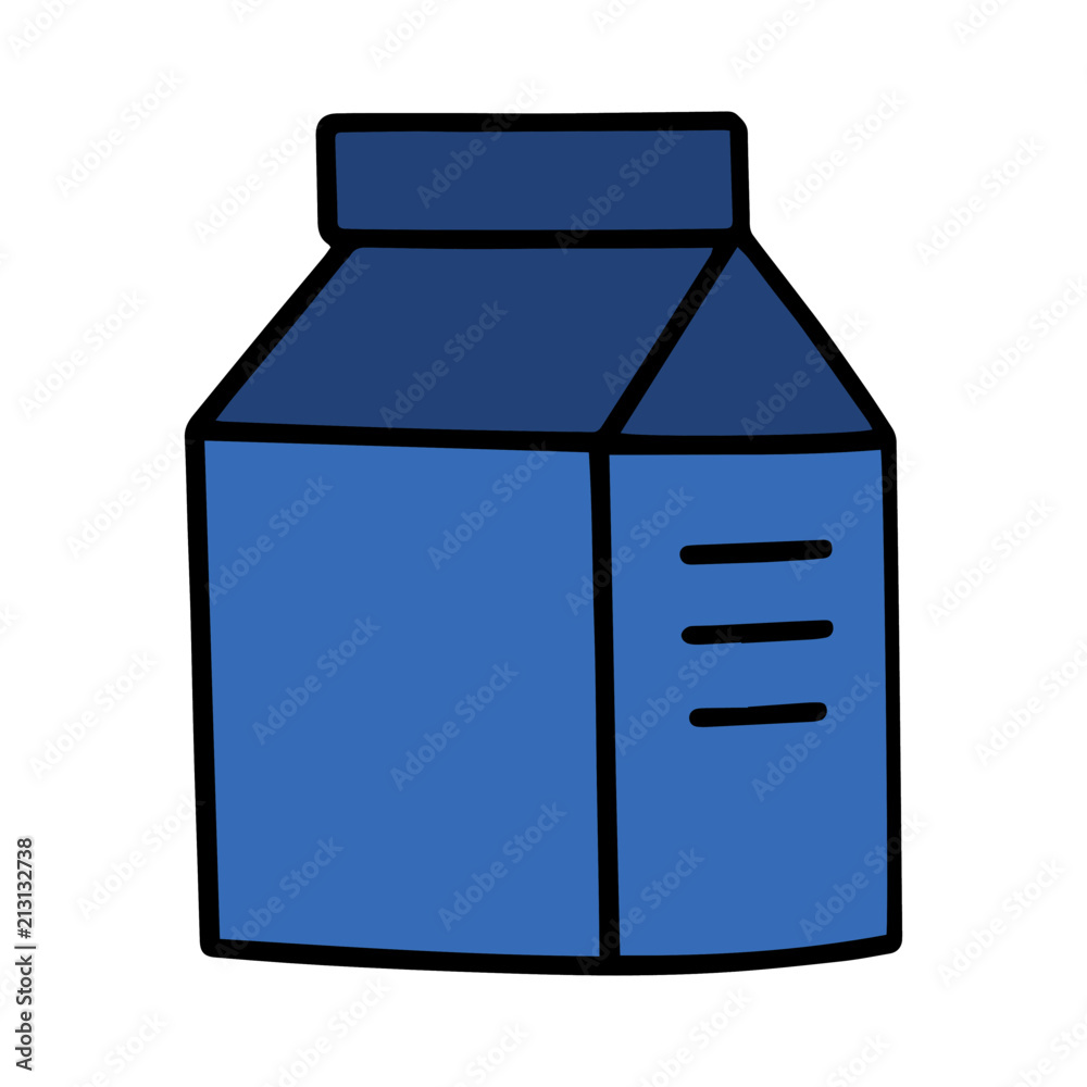 Milk paper box cartoon illustration isolated on white background for children color book Milk paper box cartoon illustration isolated on white background for children color book